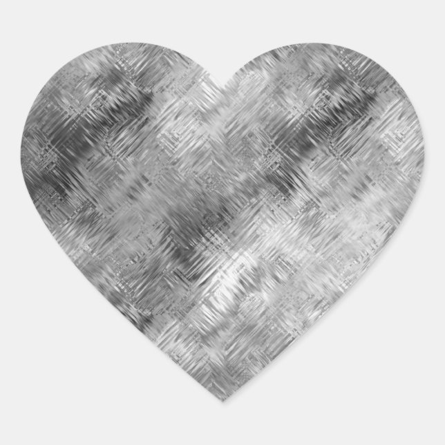 Sticker Cœur Hématite Gris Scribblé Texture (Devant)