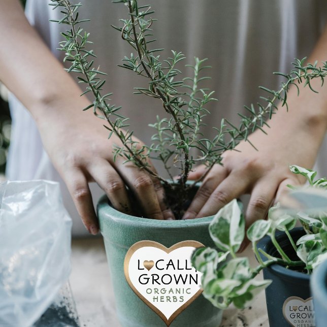 Sticker Cœur Herbes Bio Cultivées Localement Coeur de Bronze (Créateur téléchargé)