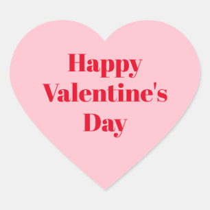 Sticker Cœur Heureuse Sainte-Valentin, Saint Valentin rose roug