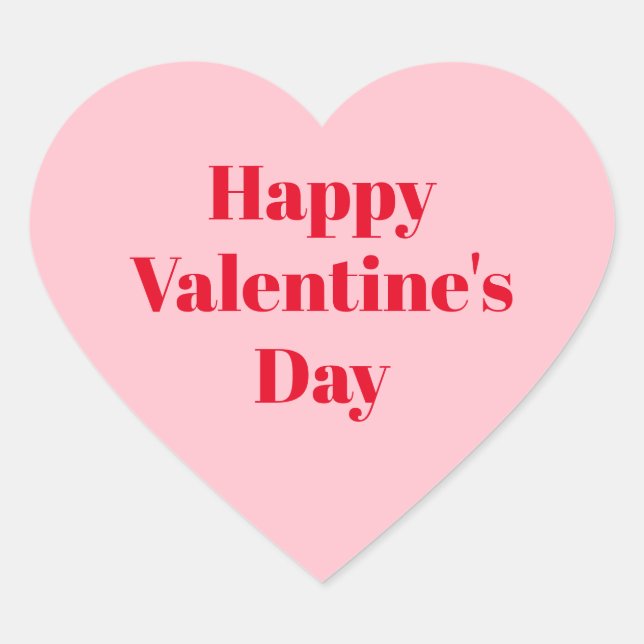 Sticker Cœur Heureuse Sainte-Valentin, Saint Valentin rose roug (Devant)