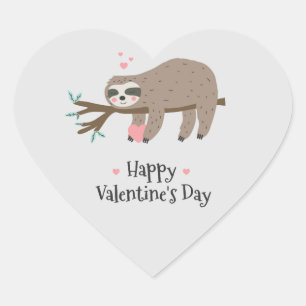 Sticker Cœur Heureuse Sainte-Valentin Sloth