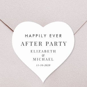 Sticker Cœur Heureusement Jamais Après La Réception De Mariage