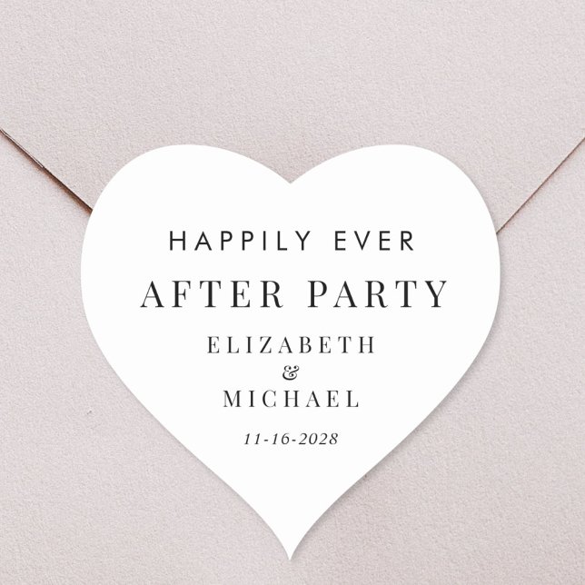 Sticker Cœur Heureusement Jamais Après La Réception De Mariage  (Créateur téléchargé)