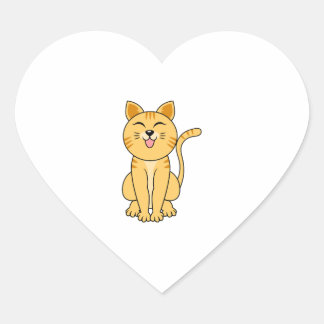 Sticker Cœur heureux chat rire