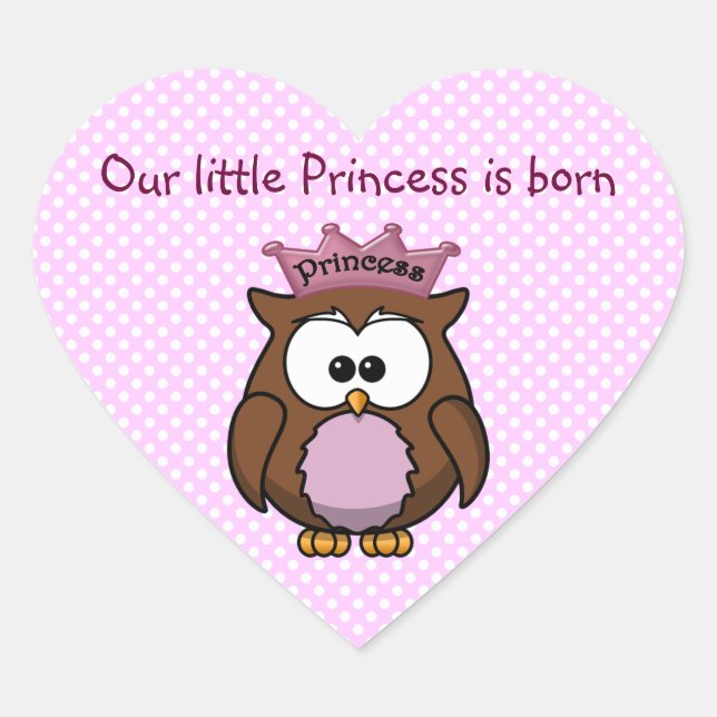 Sticker Cœur hibou princier (Devant)