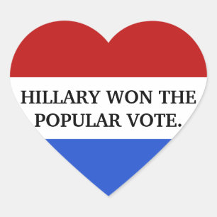 Sticker Cœur Hillary a gagné le vote populaire