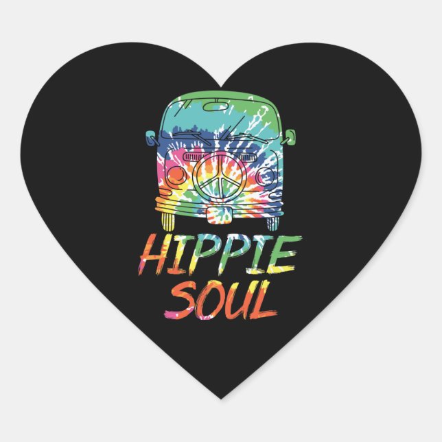 Sticker Cœur Hippie Soul Microbus Van Hippie Lifestyle Hippie (Devant)