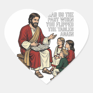 Sticker Cœur Histoire de la Bible drôle Vintage Professeur reli