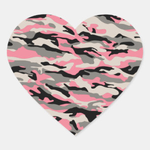 STICKER CŒUR HIVER CAMO ROSE