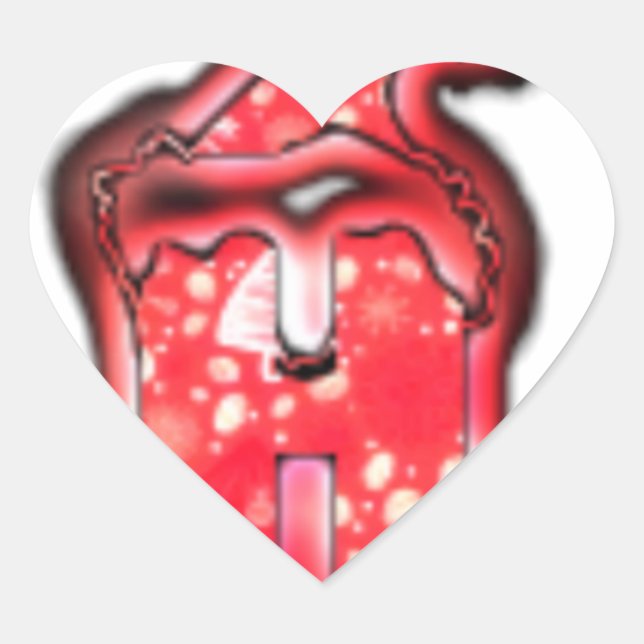 Sticker Cœur Ho Ho Ho ! Père Noël Casquette Joyeux Noël étoile. (Devant)