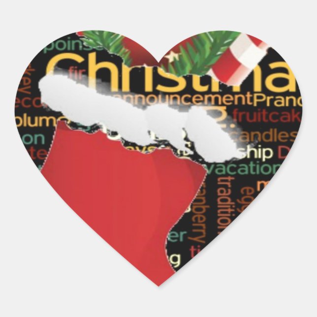 Sticker Cœur HoHo ! Merry Christmas TOXITS et Happy New Year (Devant)