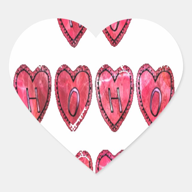 Sticker Cœur Hoho ! Père Noël coeur cool texte Noël amour desi (Devant)