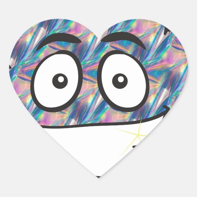 Sticker Cœur hologramme émoji (Devant)