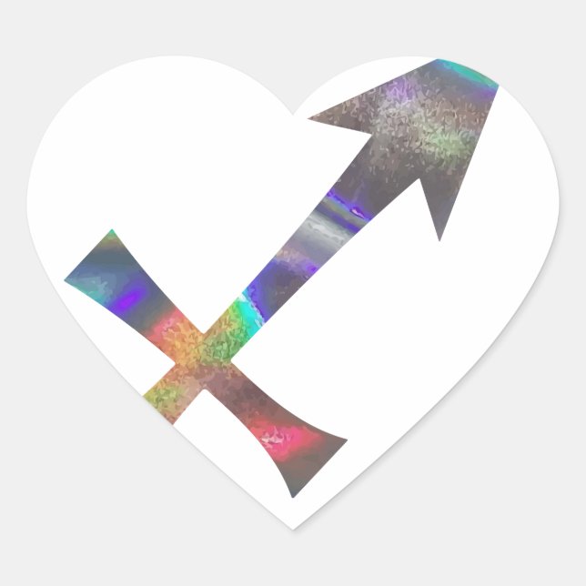 Sticker Cœur hologramme Sagittarius (Devant)