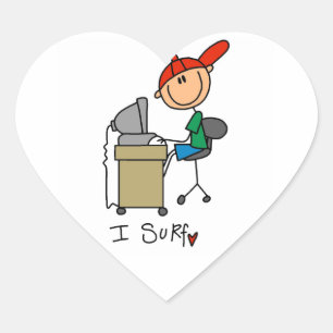 Sticker Cœur Homme Stick Figure Navigateur Web