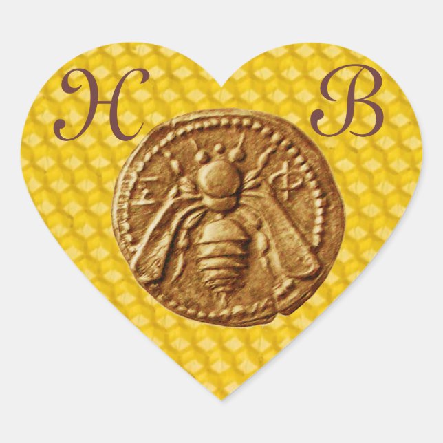 STICKER CŒUR HONEY BEE, MONOGRAMME DU COEUR (Devant)