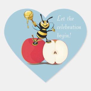 Sticker Cœur Honeybee Apple Rosh HaShana