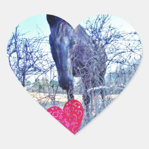 Sticker Cœur Horse et heart
