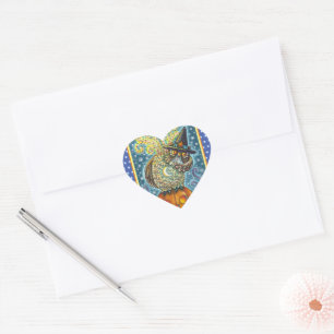 STICKER CŒUR HORSEMAN OWL SANS TÊTE, OISEAU COUCHANT