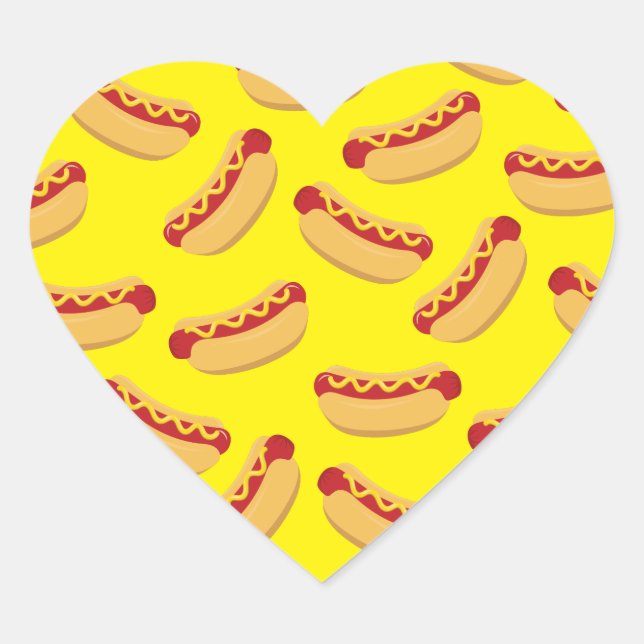 Sticker Cœur Hot Dog Anniversaire de enfant Party Cuire mignonn (Devant)