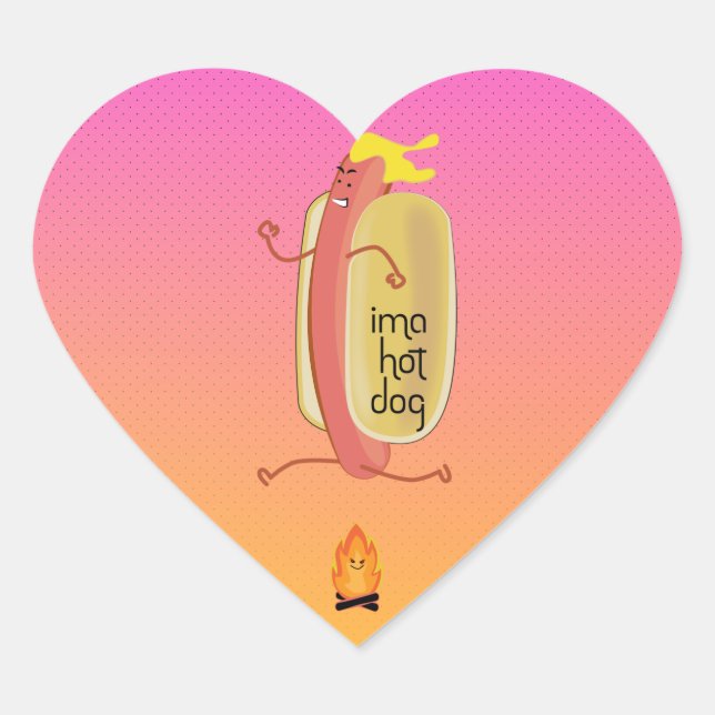 Sticker Cœur Hot Dog Oe Devil (Devant)
