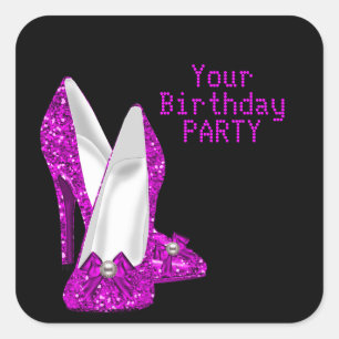 Sticker Coeur Hot rose haute talon Chaussures