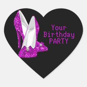 Sticker Coeur Hot rose haute talon Chaussures