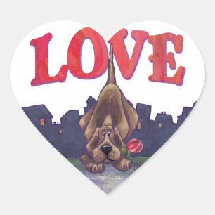 Sticker Cœur Hound Dog Valentine's Day