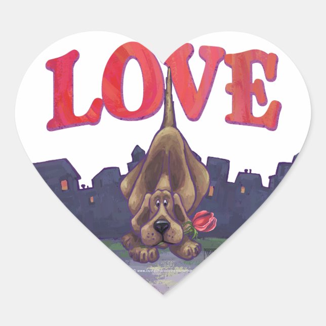 Sticker Cœur Hound Dog Valentine's Day (Devant)