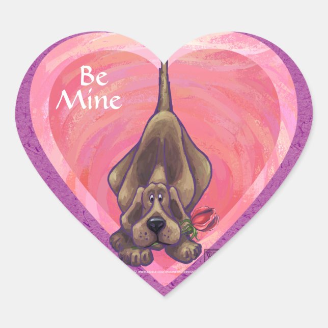 Sticker Cœur Hound Dog Valentine's Day (Devant)