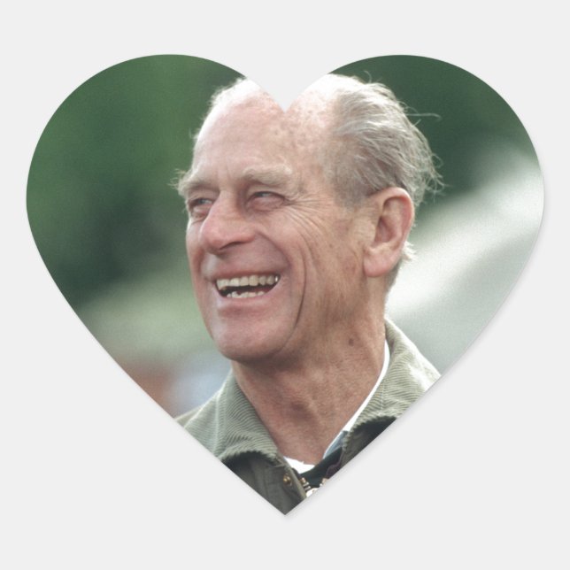 Sticker Cœur HRH Prince Philip riant (Devant)