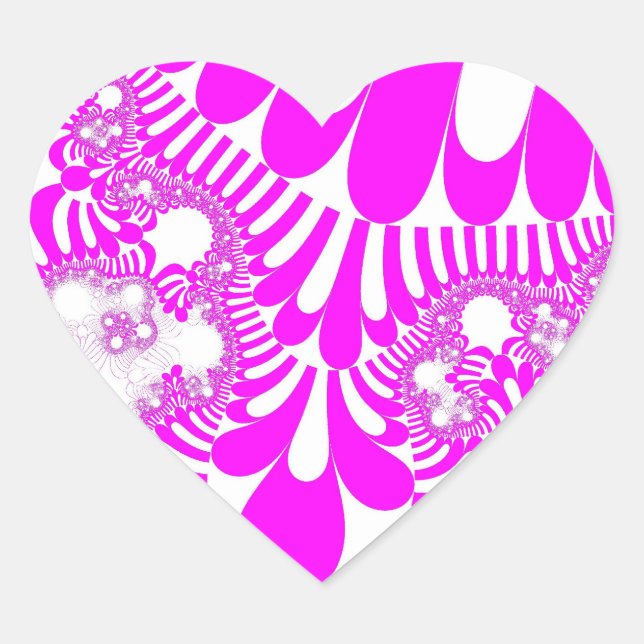 Sticker Cœur Humeur rose et blanche (Devant)