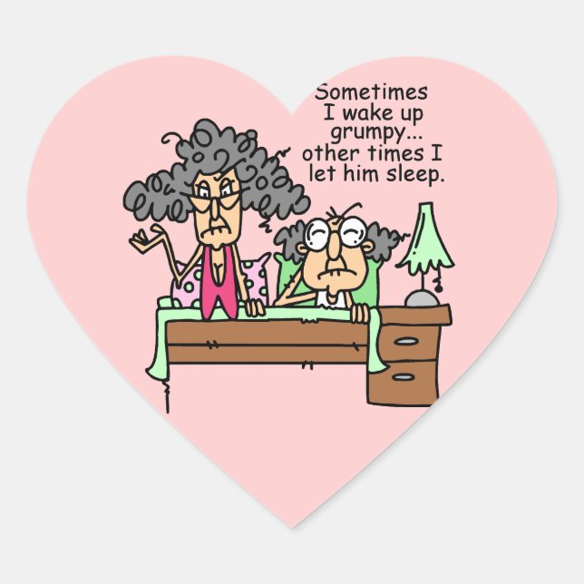 Sticker Cœur Humoristique, laissez grumeux dormir (Devant)