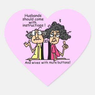 Sticker Cœur Humour d'attitude des maris et des femmes