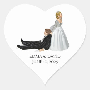 Sticker Cœur humour mariage marié et marié