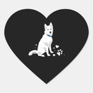 Sticker Cœur Husky Sibérie Husky Sweet White Snow Dog