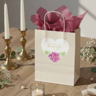 Sticker Cœur Hydrangeas Teintes Roses Fleurs Mariage Remercieme
