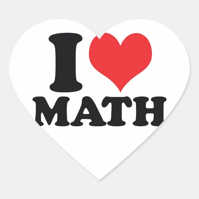 Sticker Cœur I Heart / love math (Devant)