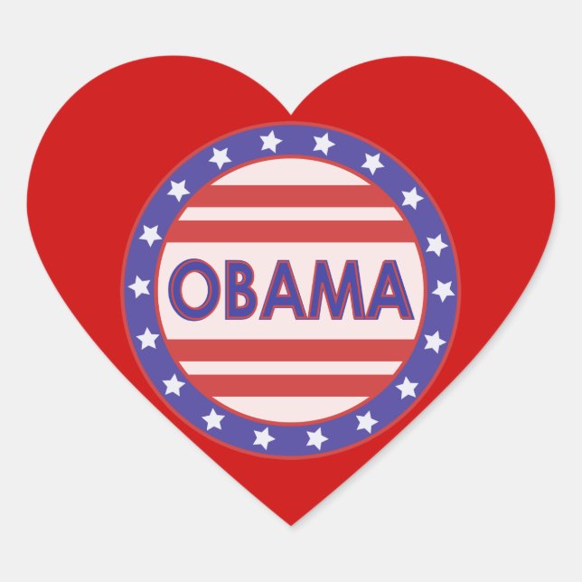 Sticker Cœur I Heart OBAMA (Devant)