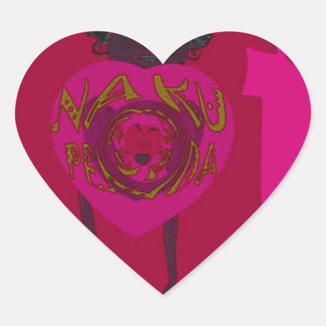 Sticker Cœur I Heart You Nakupenda Sana Heureuse Sainte-Valenti (Devant)