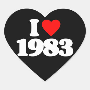 STICKER CŒUR I LOVE 1983