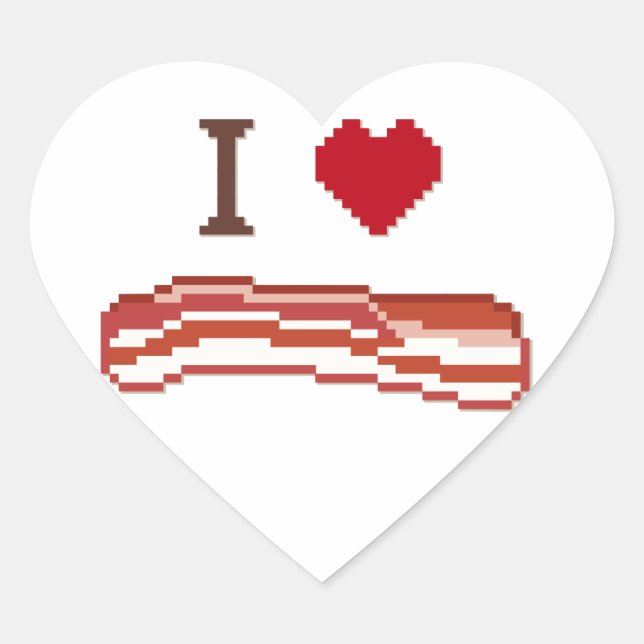 Sticker Cœur I Love Bacon (Devant)