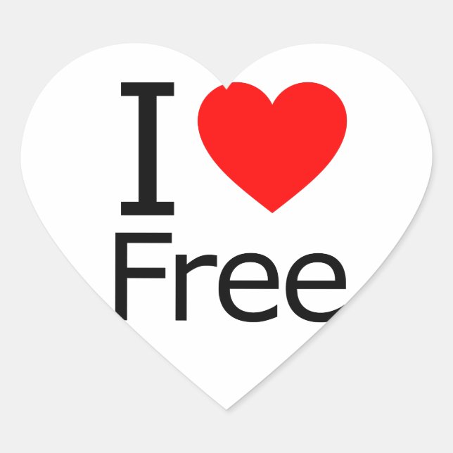 Sticker Cœur I Love Free (Devant)