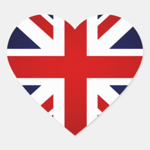 Sticker Cœur I Love Great Britain - Union Jack drapeau britanni