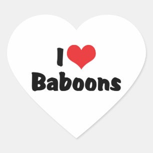 Sticker Cœur I Love Heart Baboons