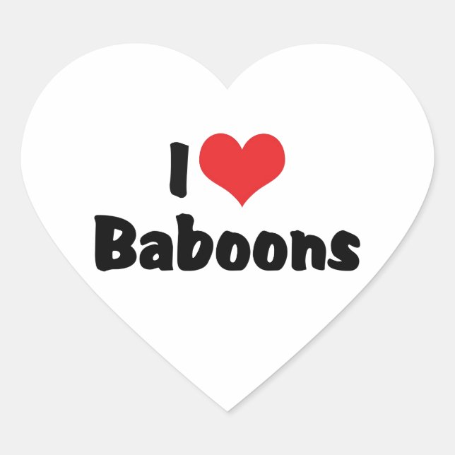 Sticker Cœur I Love Heart Baboons (Devant)