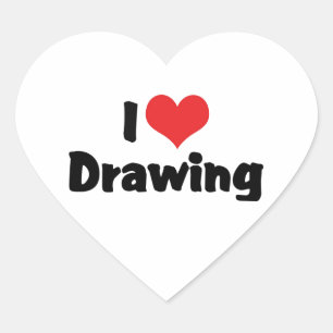 Sticker Cœur I Love Heart Dessin - Artistes & Illustrateur