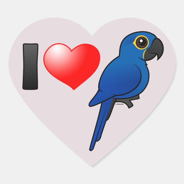 Sticker Cœur I Love Hyacinth Macaws (Devant)