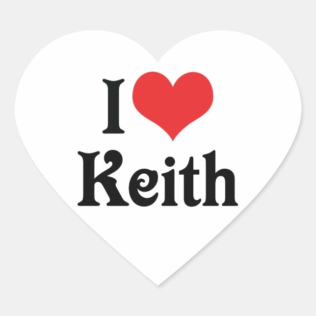 Sticker Cœur I Love Keith (Devant)