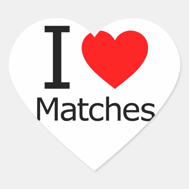 Sticker Cœur I Love Matches (Devant)